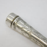 Sterling Silver Floral Pattern Cheroot Holder Case Antique 1913 Birmingham Deco
