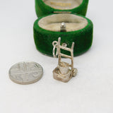 Sterling Silver Sack Truck Charm Pendant Vintage c1970