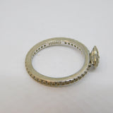 Sterling Silver Paste Set Heart & Band Dress Ring Vintage c1970 Size M