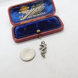 Sterling Silver Stylish Double Dolphin Charm Pendant Vintage c1970