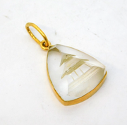 Japanese 19th Century 18ct Gold Essex Crystal Pagoda Pendant Antique