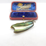 Large Abalone Pearl Silver Bale Drop Pendant Vintage c1980