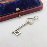 Sterling Silver 21st Key Charm Pendant Vintage c1970
