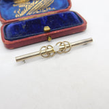 Sterling Silver & Opaline Glass Bead Bar Brooch Vintage c1970