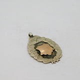 Gold On Sterling Silver Fob Medal Antique Hallmarked 1925 Birmingham