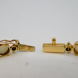 9ct Yellow Gold & White Opal Set Panel Bracelet Vintage c1990s 7" Length