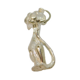 Sterling Silver Cat Charm Pendant Vintage c1970