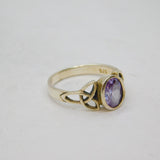 Sterling Silver Amethyst Celtic Knot Graduating Band Ring Vintage c1970 Size N