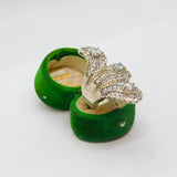 Sterling Silver Art Deco Style Paste Statement Ring Vintage c1990 Size R 1/2