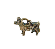 Sterling Silver Dairy Cow Form Charm Pendant Vintage c1970s