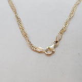 Sterling Silver Singapore Chain Necklace Modern c1990's