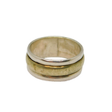 Sterling Silver & Silver Plated Spinning Band Ring Modern c2000 Size N 1/2