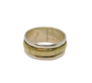 Sterling Silver & Silver Plated Spinning Band Ring Modern c2000 Size N 1/2