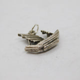 Sterling Silver Viking Ship Charm Pendant Vintage c1970s