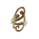 Sterling Silver Open Swirls Studio Band Statement Ring Vintage c1990 Size P