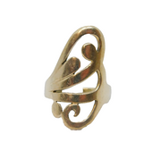 Sterling Silver Open Swirls Studio Band Statement Ring Vintage c1990 Size P