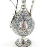 19th Century Russian Silver Niello Enamel Rosewater Sprinkler Antique c1880s