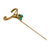 Murrle Bennett Edwardian 9ct Gold & Turquoise Set Stick Pin Antique c1910s