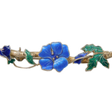 Sterling Silver & Enamel Alpine Flower Pendant Vintage 1970s