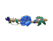 Sterling Silver & Enamel Alpine Flower Pendant Vintage 1970s