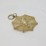 Sterling Silver Spider In Web Pendant Vintage c1970