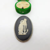 Sterling Silver Mounted Wedgwood Jasperware Aphrodite with Anchor Brooch Vintage