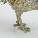 Spanish Sterling Silver Golden Pheasant Figurine Ornament Antique c1920s