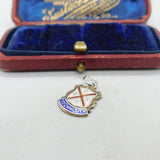 Sterling Silver & Enamel Teignmouth Charm Pendant Vintage c1970