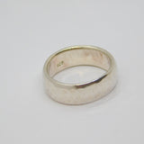 Sterling Silver Planished Wide Band Wedding Ring Modern c2000 Size P 1/2