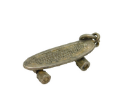 Sterling Silver Textured Skateboard Charm Pendant Vintage c1980s