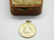 Sterling Silver Authentic Threepence Charm Pendant 1936