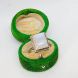 Sterling Silver & Moonstone Set Signet Ring Vintage c1970