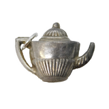 Sterling Silver Fluted Teapot Charm Pendant Vintage c1970