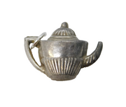 Sterling Silver Fluted Teapot Charm Pendant Vintage c1970