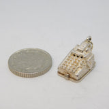 Sterling Silver Opening Cash Register Charm Pendant Vintage c1970s