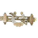 Sterling Silver & Gold Horseshoe Sweetheart Brooch Antique 1888 Birmingham
