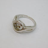 Sterling Silver Diamond Illusion Wavy Dress Ring Contemporary c2010 Size K 1/2