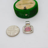 Sterling Silver Cabochon Opal Drop Charm Pendant Vintage c1970