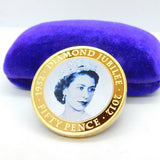 Gold Plated Enamel Elizabeth II Diamond Jubilee Commemorative Coin 2012