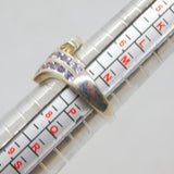 Sterling Silver Graduating Tanzanite Crossover Dress Ring Vintage c1990 Size O