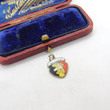 Sterling Silver and Enamel Belgium Travel Shield Charm Pendant Vintage c1970