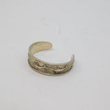 Sterling Silver Dolphin Scene Patterned Open Toe Ring Vintage c1970 Size F