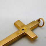 Edwardian 9ct Rose Gold Corpus Christi Cross Pendant Antique c1910s