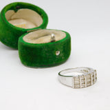 Sterling Silver Spinel Set Art Deco Style Ring Vintage c1970 Size P 1/2