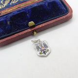 Sterling Silver and Enamel Austria Travel Shield Charm Pendant Vintage c1970