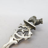 Sterling Silver Novelty Cast Dog Terminal Teaspoon Antique 1913 Birmingham