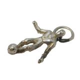Sterling Silver Football Player Charm Pendant Vintage c1970