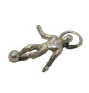Sterling Silver Football Player Charm Pendant Vintage c1970