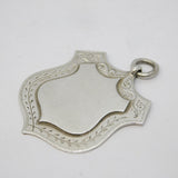 Victorian Sterling Silver Large Shield Fob Medal Antique c1900