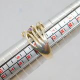 Sterling Silver Purple & White Crystal Set Twist Style Ring Vintage c1990 Size Q